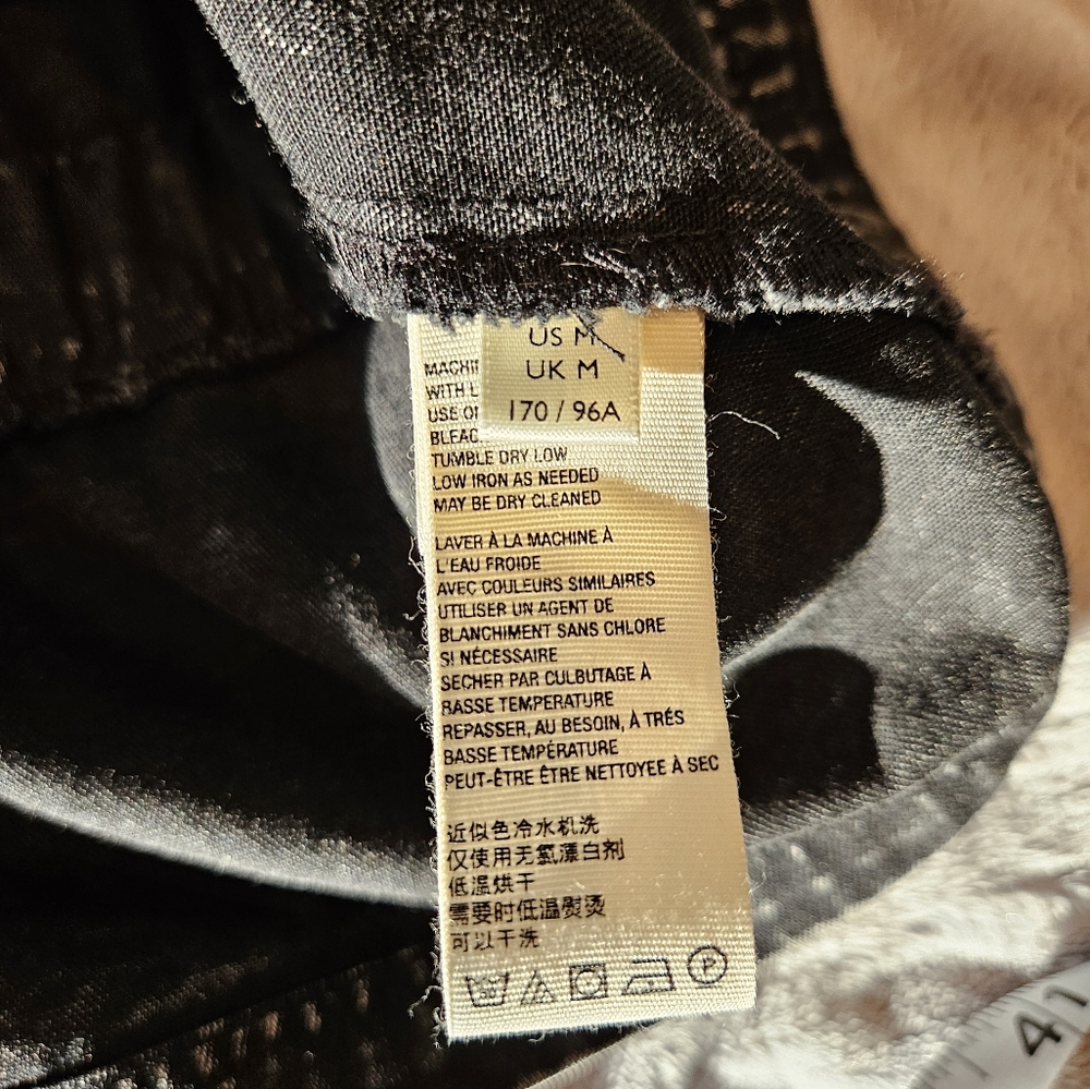 Free People You're All Mine Black Acid-Washed Blouse, Sz. M - Picture 9 of 10